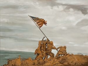 Frank Rosenzweig Raising The Flag On Iwo Jima
